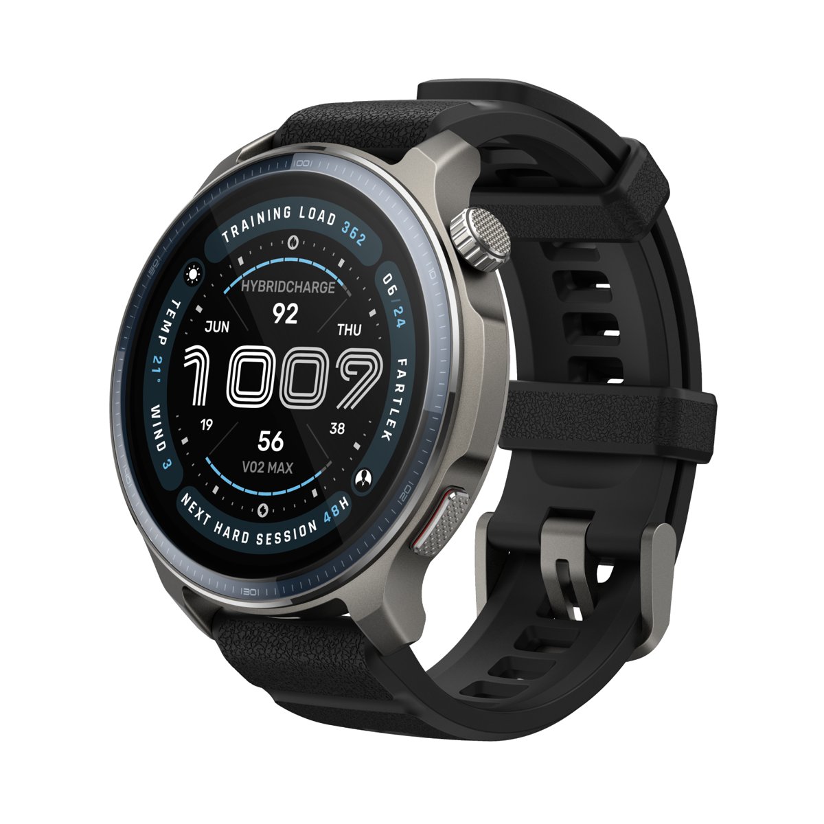 Reloj inteligente Amazfit Balance 2 con correa negra y esfera deportiva