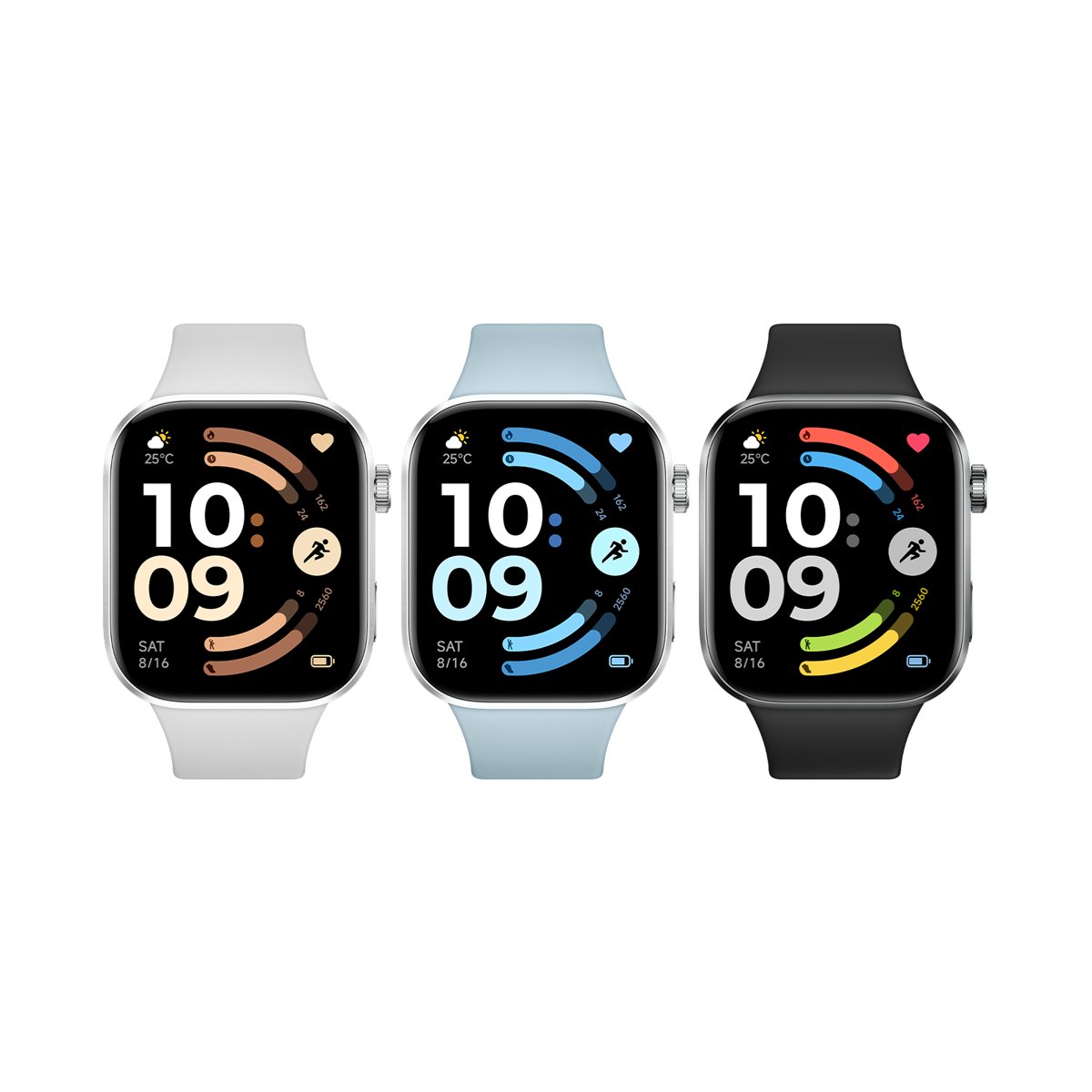Xiaomi Redmi Watch 6 en tres colores: blanco, azul y negro